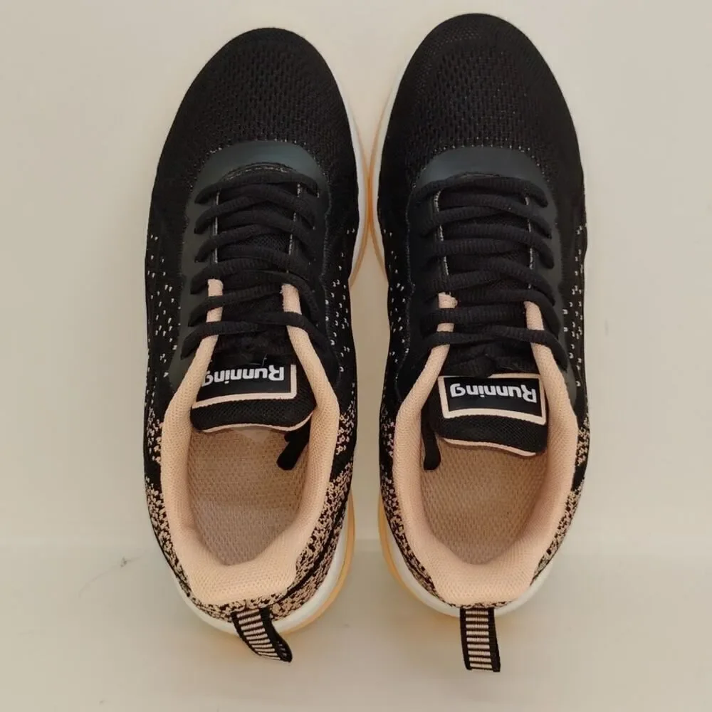 Gannou Air Womens Pre-owned Coral & Black Running Sneakers - sz. 6 BEAUTIES!!